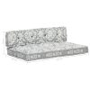 Pallet Sofa Cushion Light Grey Fabric Patchwork