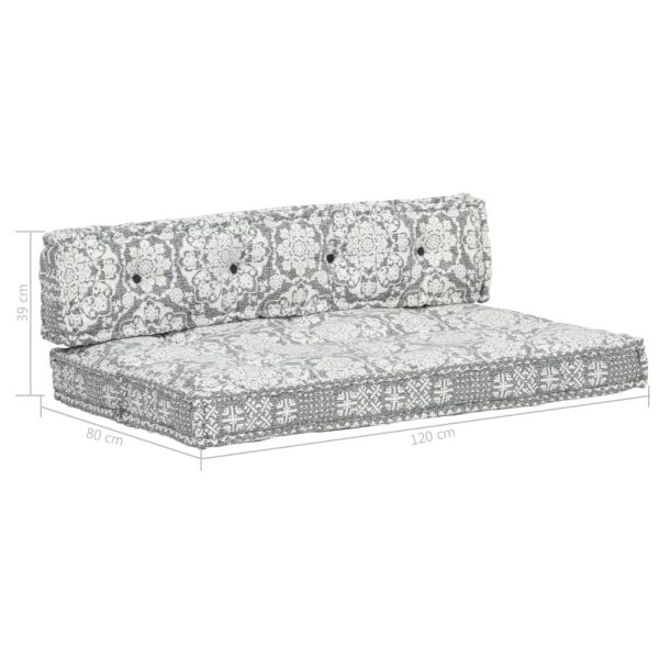 Pallet Sofa Cushion Light Grey Fabric Patchwork