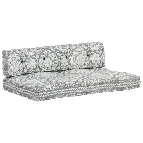 Pallet Sofa Cushion Light Grey Fabric Patchwork