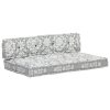 Pallet Sofa Cushion Light Grey Fabric Patchwork