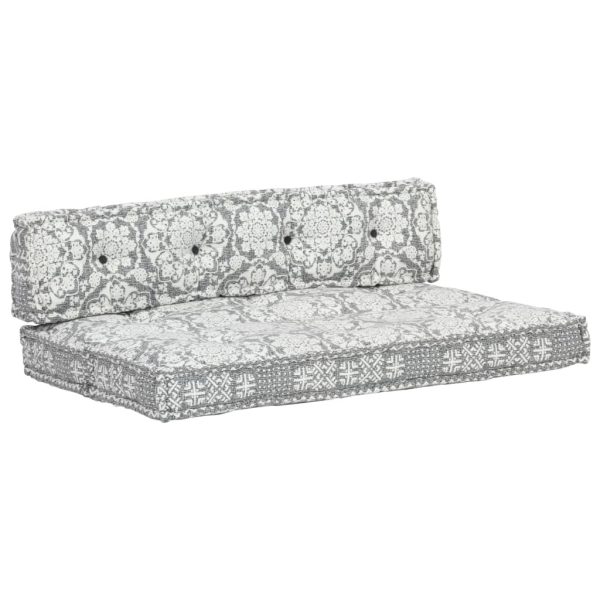 Pallet Sofa Cushion Light Grey Fabric Patchwork