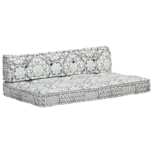 Pallet Sofa Cushion Light Grey Fabric Patchwork