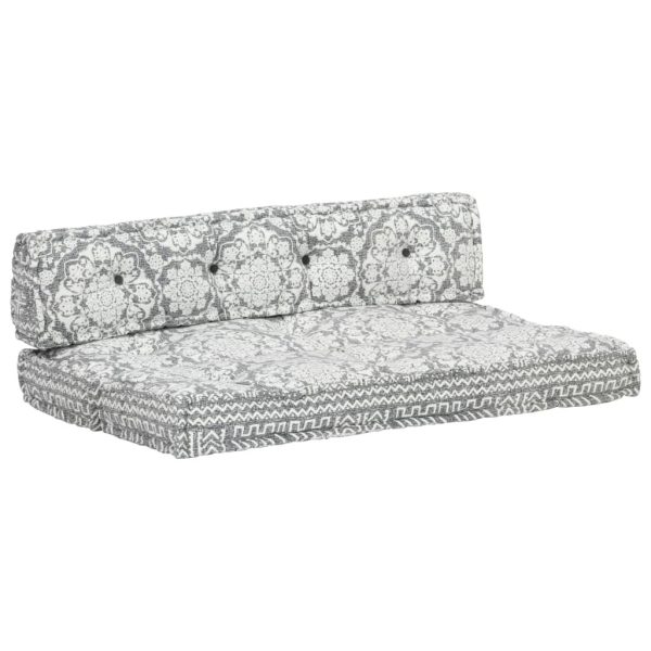 Pallet Sofa Cushion Light Grey Fabric Patchwork