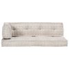 Pallet Sofa Cushion Light Brown Fabric Patchwork