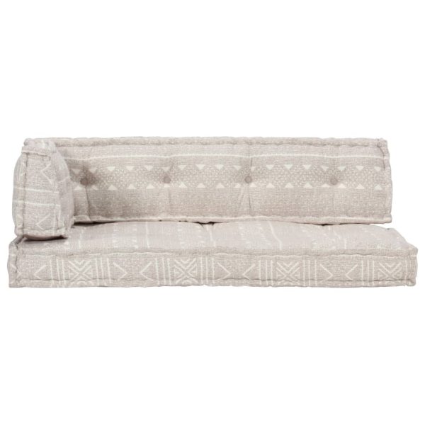 Pallet Sofa Cushion Light Brown Fabric Patchwork