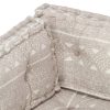 Pallet Sofa Cushion Light Brown Fabric Patchwork