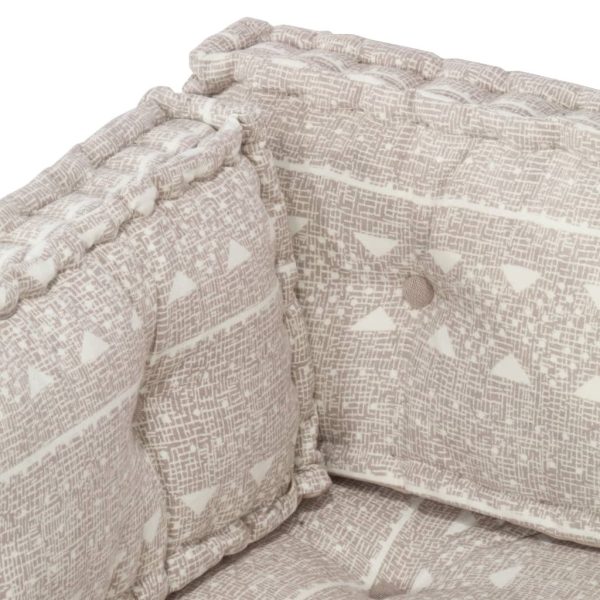 Pallet Sofa Cushion Light Brown Fabric Patchwork