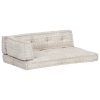 Pallet Sofa Cushion Light Brown Fabric Patchwork