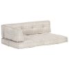 Pallet Sofa Cushion Light Brown Fabric Patchwork