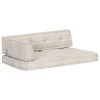Pallet Sofa Cushion Light Brown Fabric Patchwork
