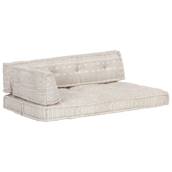 Pallet Sofa Cushion Light Brown Fabric Patchwork