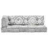 Pallet Sofa Cushion Light Grey Fabric Patchwork