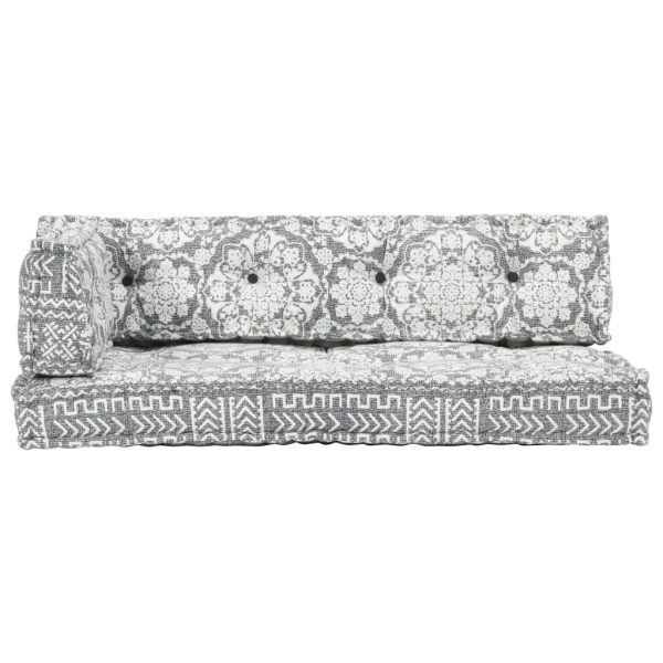 Pallet Sofa Cushion Light Grey Fabric Patchwork
