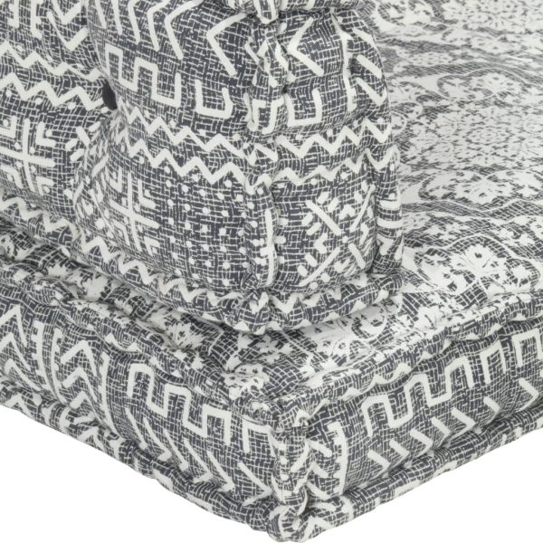 Pallet Sofa Cushion Light Grey Fabric Patchwork