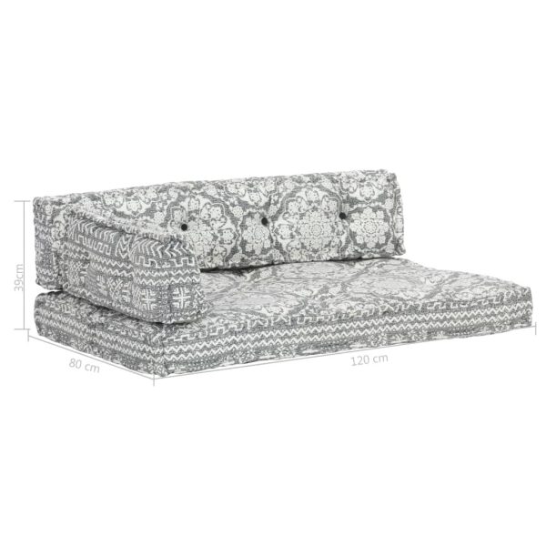 Pallet Sofa Cushion Light Grey Fabric Patchwork
