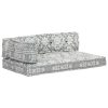 Pallet Sofa Cushion Light Grey Fabric Patchwork