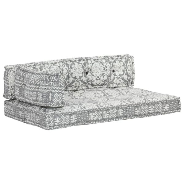Pallet Sofa Cushion Light Grey Fabric Patchwork