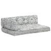 Pallet Sofa Cushion Light Grey Fabric Patchwork