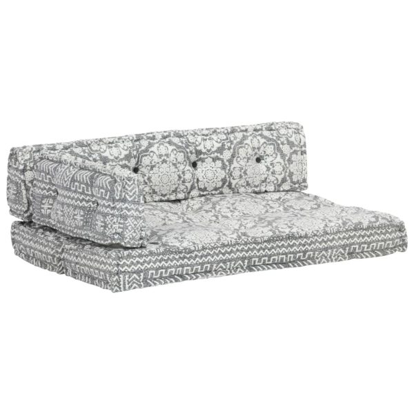 Pallet Sofa Cushion Light Grey Fabric Patchwork