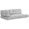 Pallet Sofa Cushion Light Grey Fabric Patchwork