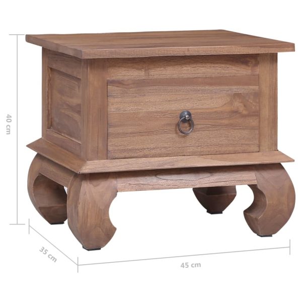 Brookline Bedside Cabinet 45x35x40 cm Solid Teak Wood