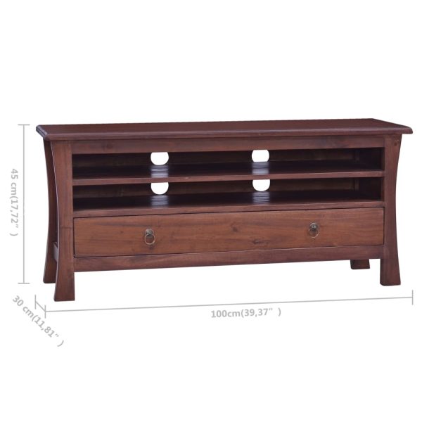 Moses TV Cabinet Classical Brown 100x30x45 cm Solid Mahogany Wood