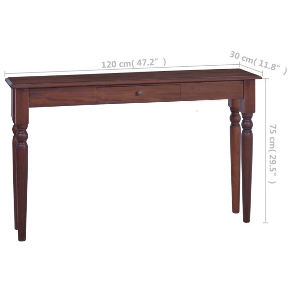 Console Table Classical Brown 120 cm Solid Mahogany Wood