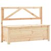 Storage Bench 120 cm Solid Pine Wood