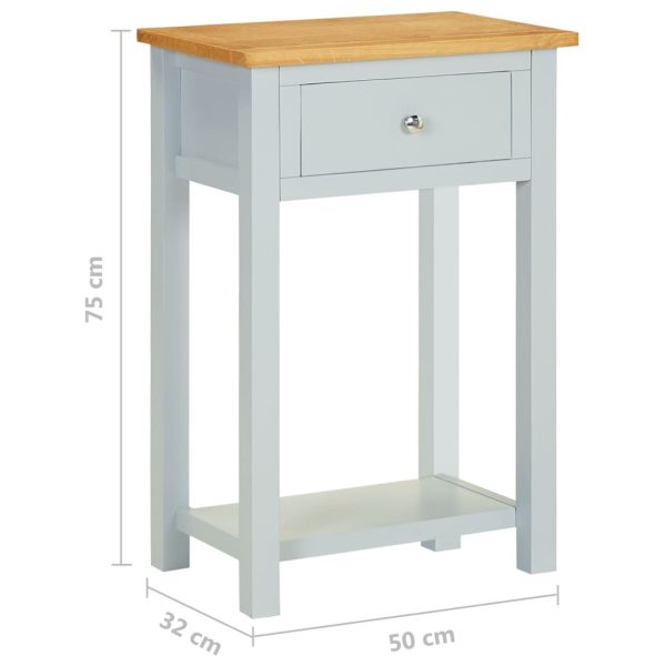 End Table 50x32x75 cm Solid Oak Wood
