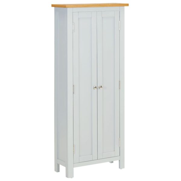 Media Storage Cabinet 50x22x122 cm Solid Oak Wood