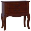 Cullercoats Bedside Cabinet Classical Brown 60x30x60 cm Solid Mahogany Wood
