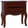 Cullercoats Bedside Cabinet Classical Brown 60x30x60 cm Solid Mahogany Wood