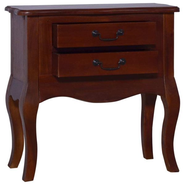 Cullercoats Bedside Cabinet Classical Brown 60x30x60 cm Solid Mahogany Wood