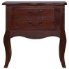 Cullercoats Bedside Cabinet Classical Brown 60x30x60 cm Solid Mahogany Wood