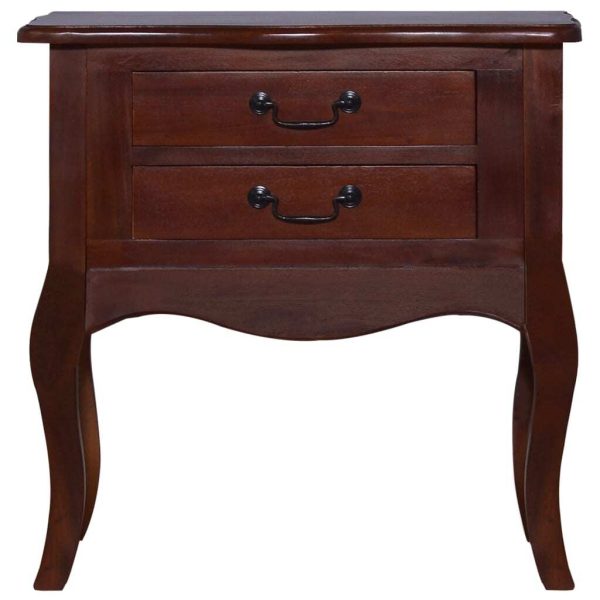 Cullercoats Bedside Cabinet Classical Brown 60x30x60 cm Solid Mahogany Wood