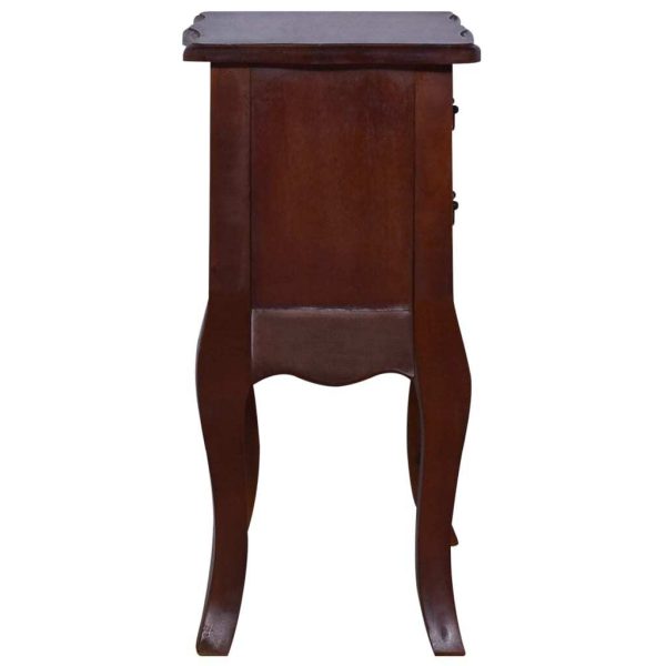 Cullercoats Bedside Cabinet Classical Brown 60x30x60 cm Solid Mahogany Wood
