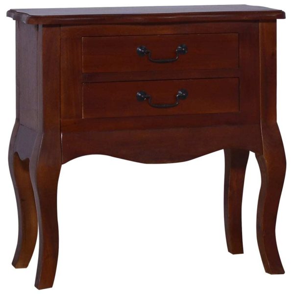 Cullercoats Bedside Cabinet Classical Brown 60x30x60 cm Solid Mahogany Wood