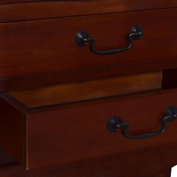 Cullercoats Bedside Cabinet Classical Brown 60x30x60 cm Solid Mahogany Wood