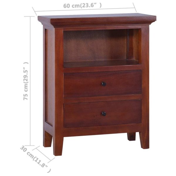 Seagoville Side Cabinet Classical Brown 60x30x75 cm Solid Mahogany Wood