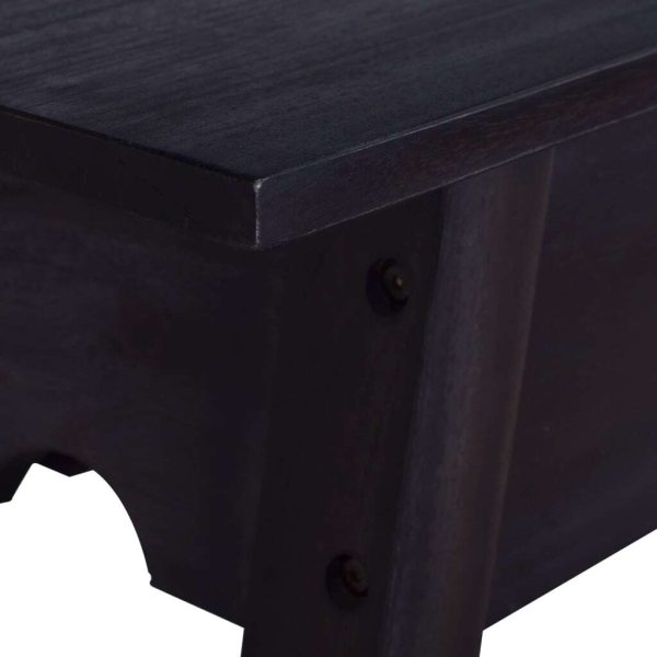 Console Table Black 120x30x75 cm Solid Mahogany Wood