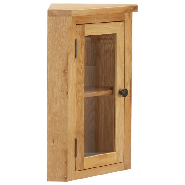 Wall-mounted Corner Cabinet 45x28x60 cm Solid Oak Wood