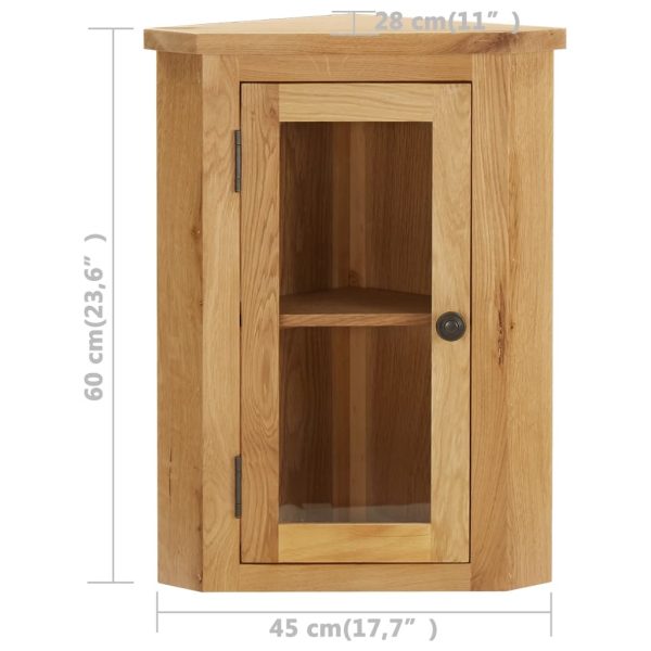 Wall-mounted Corner Cabinet 45x28x60 cm Solid Oak Wood