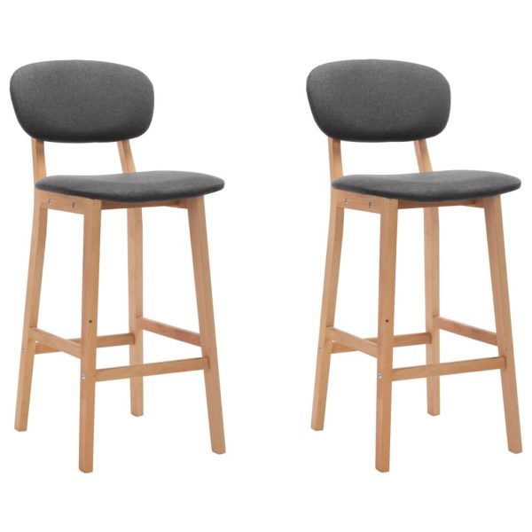 Bar Stools 2 pcs Fabric – Dark Grey
