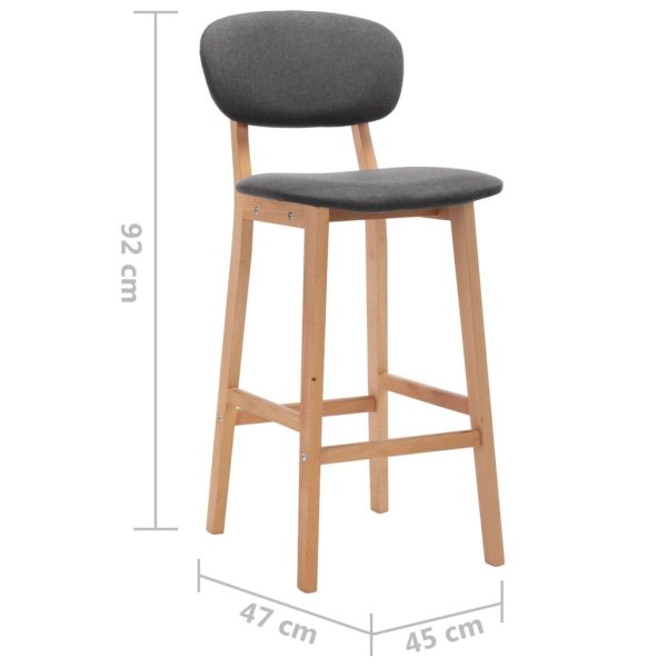 Bar Stools 2 pcs Fabric – Dark Grey