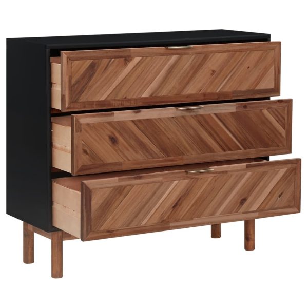 Sideboard 90×33.5×80 cm Solid Acacia Wood and MDF