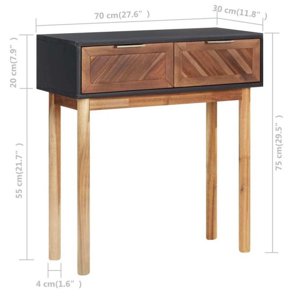 Console Table 70x30x75 cm Solid Acacia Wood and MDF