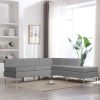 Brixham 5 Piece Sofa Set Fabric Light Grey