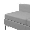 Brixham 5 Piece Sofa Set Fabric Light Grey