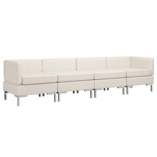 Wekiwa 4 Piece Sofa Set Fabric Cream