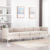 Wekiwa 4 Piece Sofa Set Fabric Cream